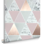 Graham & Brown Rose Gold Reflections Geometric Wallpaper
