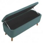 Habitat Jacobs teal fabric upholstered storage bench