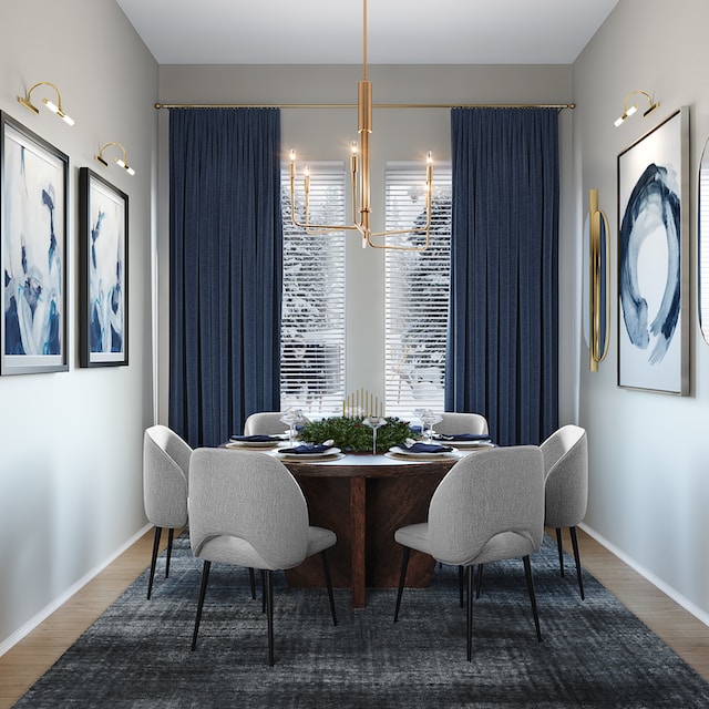 formal dining area in a minimalist style 